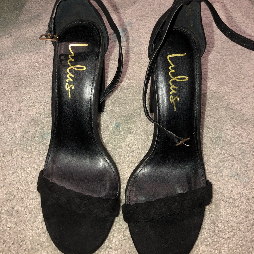 Lulu Black Heels with Braided straps